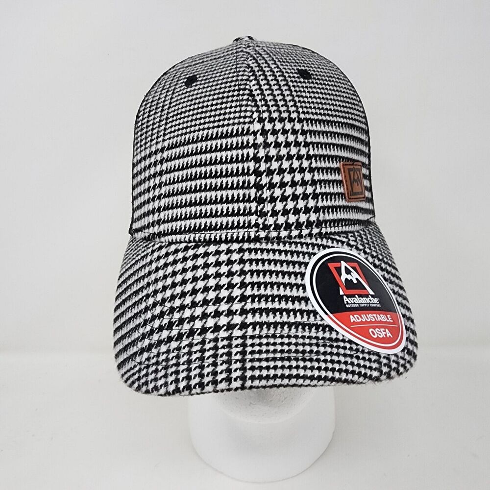 Avalanche Snapback Cap Mens Logo Patch Tweed Trucker Hat Adjustable Black